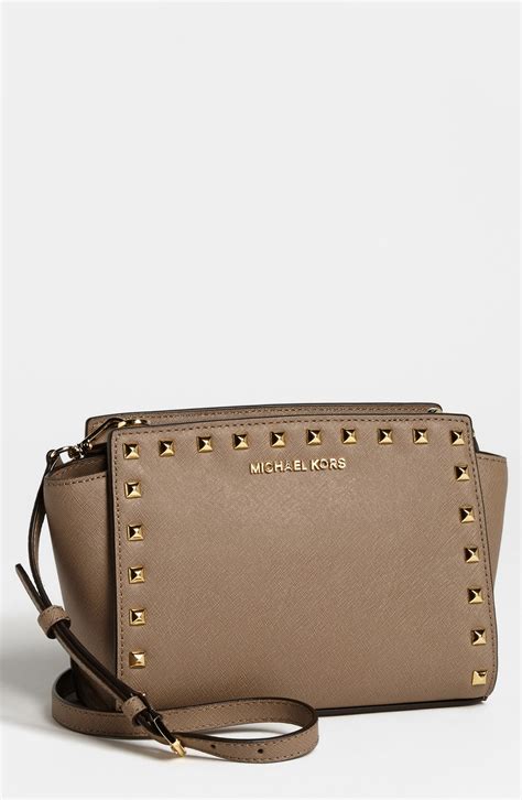 michael kors selma medium messenger dark dune|MICHAEL Michael Kors Womens Selma Stud Medium .